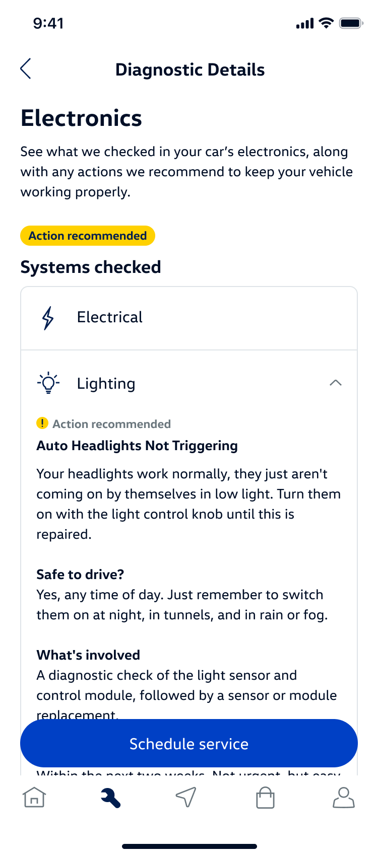 Redesigned service explanation